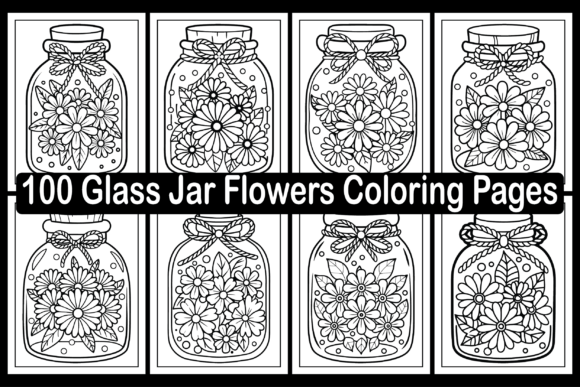 100 Glass Jar Flowers Coloring Pages Graphics Review