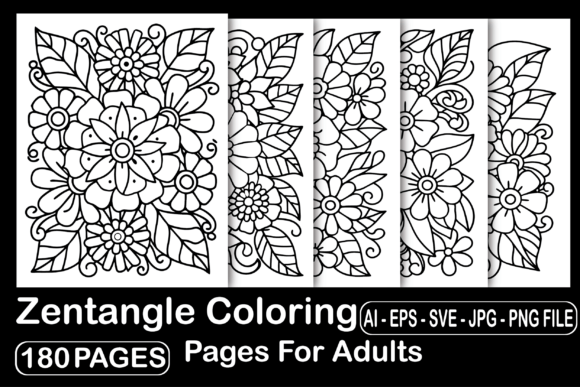 180 Zentangle Coloring Pages for Adults: Graphics Review