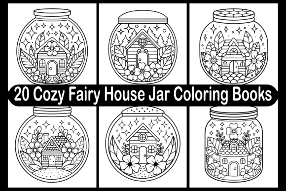 20 Cozy Fairy House Jar Coloring Books Graphics and Coloring Pages Review