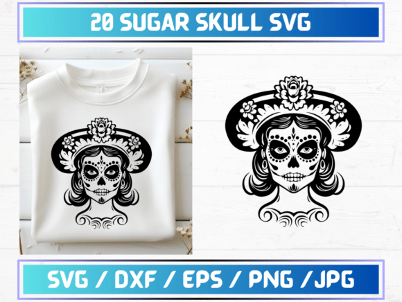 20 Sugar Skull SVG Files: Graphics for Creative Templates