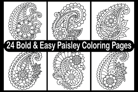 24 Bold Easy Paisley Coloring Pages Graphics