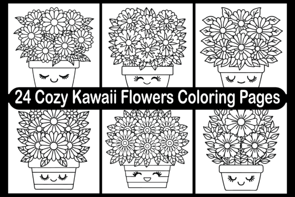 24 Cozy Kawaii Flowers Coloring Pages Graphics Review