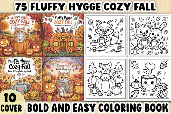 75 Fluffy Hygge Cozy Fall Coloring Book Graphics and Coloring Pages Review