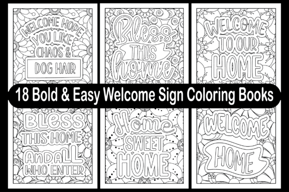 Bold Easy Welcome Sign Coloring Books Graphics and Coloring Pages