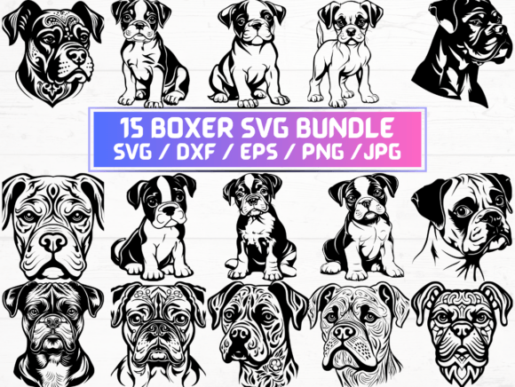 Boxer SVG File Graphics and Crafts Review