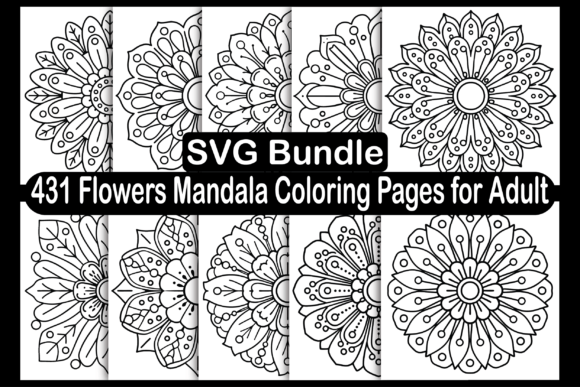 Flowers Mandala Coloring Pages for Adult Graphics Review