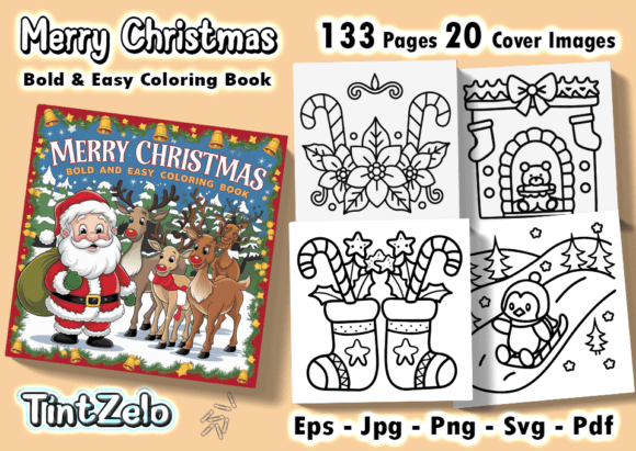 Merry Christmas Bold Easy Coloring Pages Review