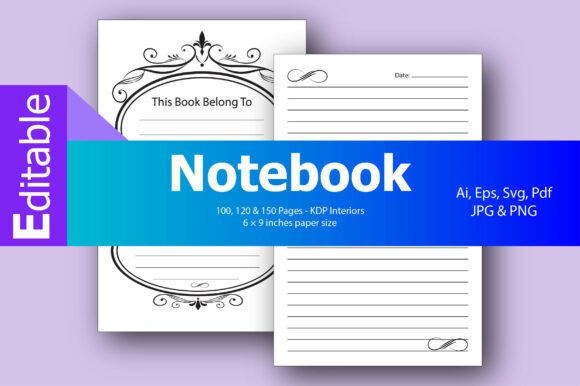 Notebook Editable File KDP Paperback Graphics Review