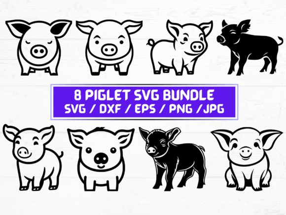 Piglet SVG Bundle Graphics for Crafts and Branding