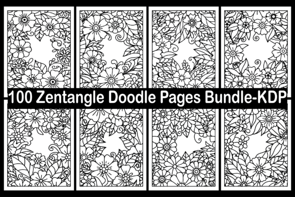 Review: 100 Zentangle Doodle Pages Bundle-KDP Graphics and Coloring Pages