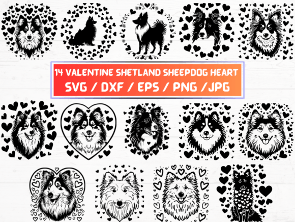 Valentine Shetland Sheepdog Heart SVG: A Designer’s Take on Graphics and Crafts