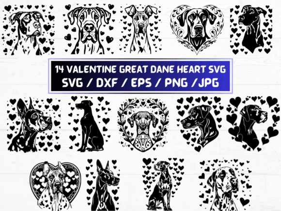 Valentines Great Dane Heart SVG File Graphics and Crafts Review