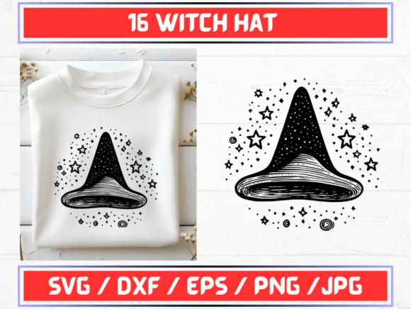 Witch Hat SVG. DXF. EPS. JPG. PNG Graphics Review