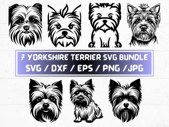 Yorkshire Terrier SVG, DXF, EPS, JPG Graphics for Crafts